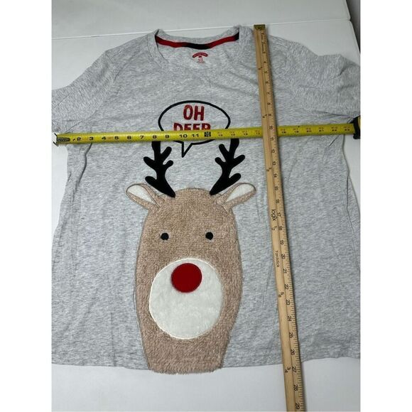 Holiday Time Youth Sz XL (16-18) 3D Reindeer Soft Fuzzy Applique Oh Deer Graphic - Picture 4 of 9